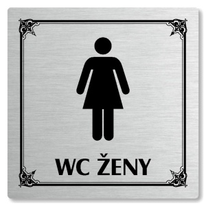 WC ženy, 118x118mm, stříbrná, Nebraska